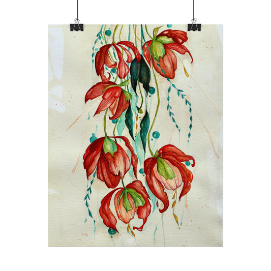 Hanging Flowers Watercolor Print