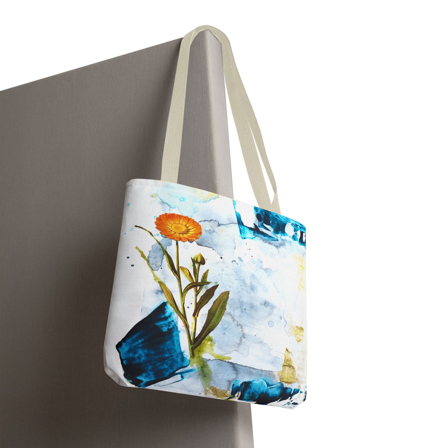 Flowers Out Of The Dark Watercolor Tote Bag — All-Over Print