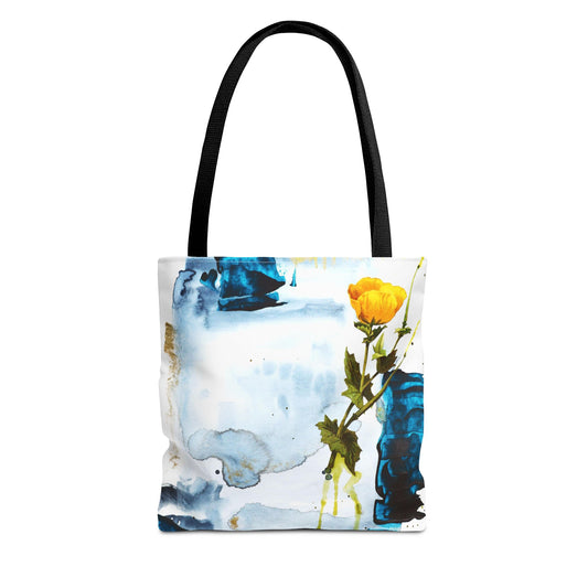 Flowers Out Of The Dark II Watercolor Tote Bag — All-Over Print