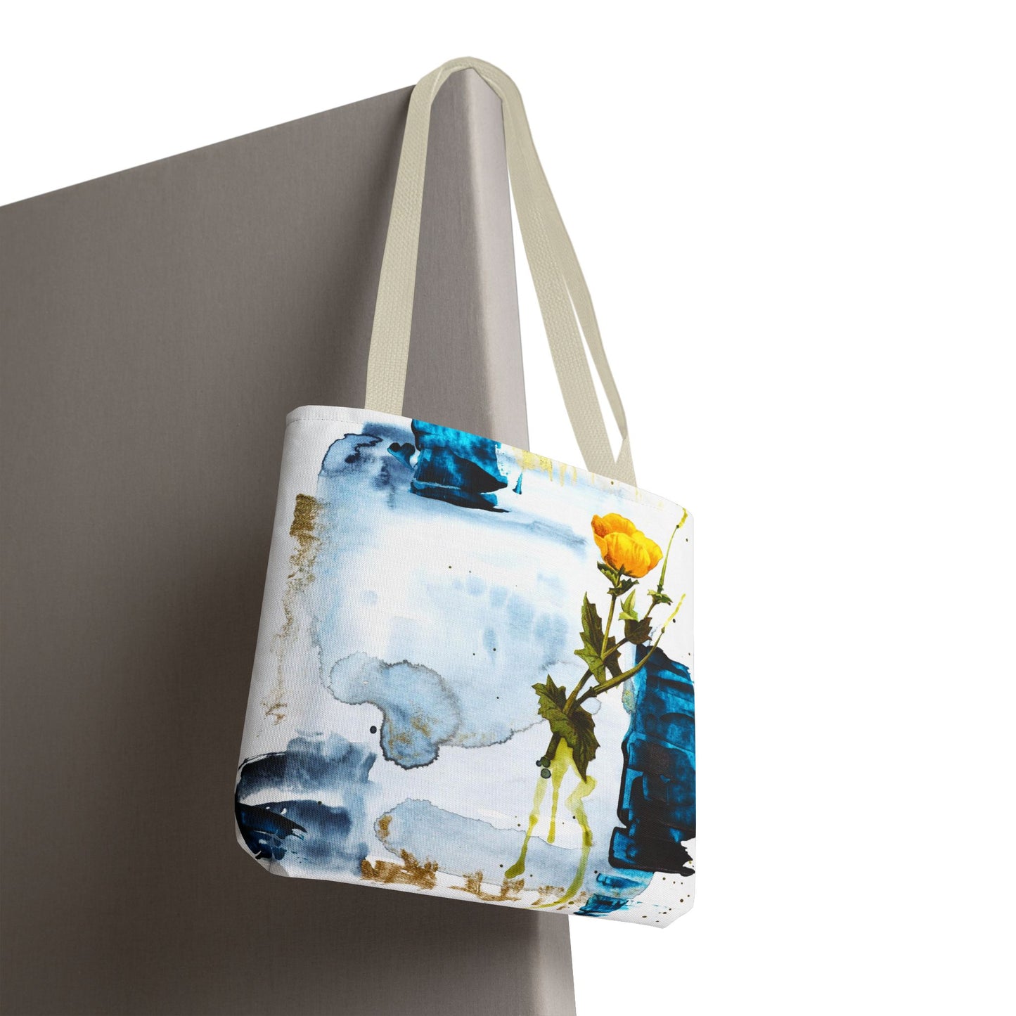 Flowers Out Of The Dark II Watercolor Tote Bag — All-Over Print