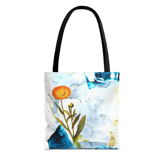 Flowers Out Of The Dark Watercolor Tote Bag — All-Over Print