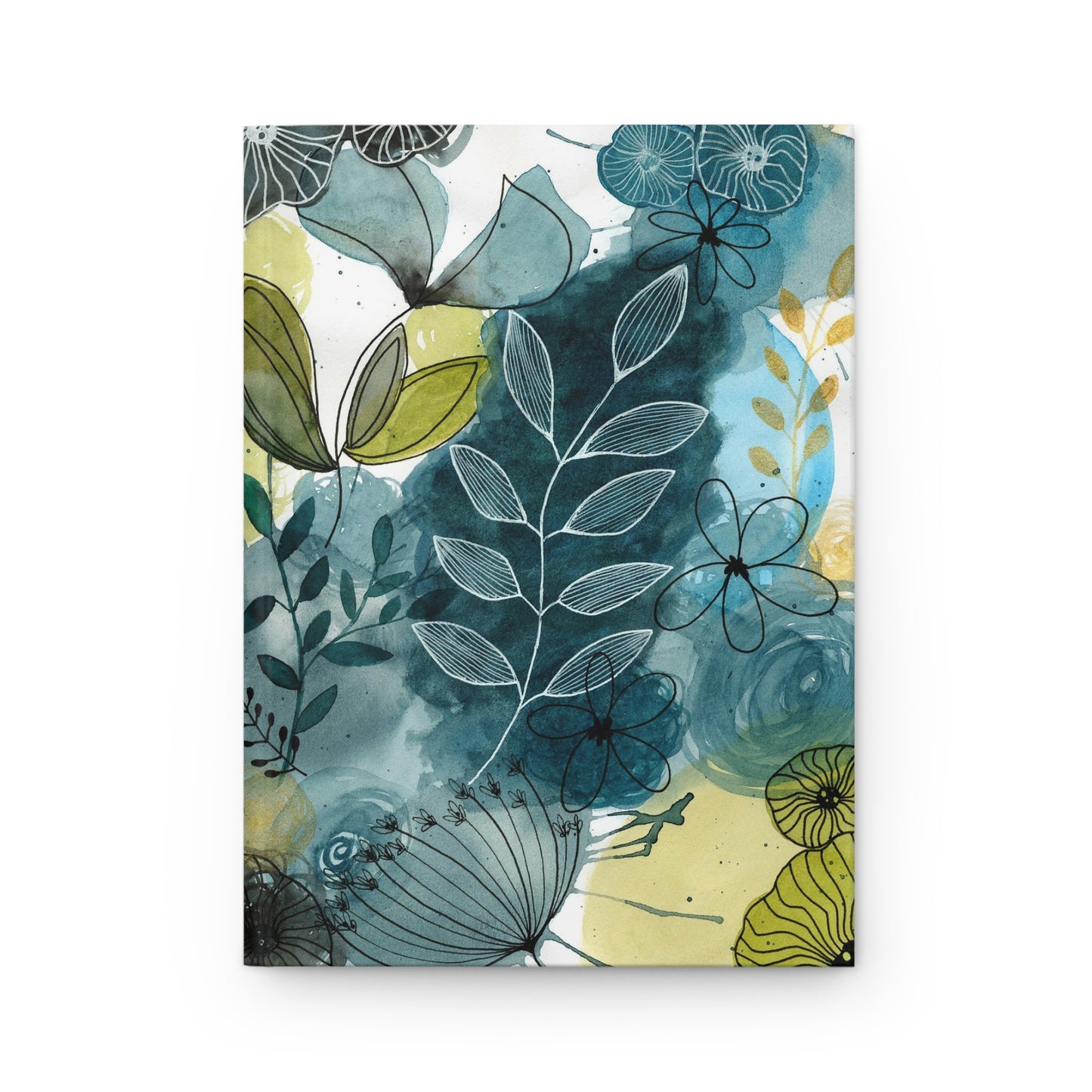 Abstract Blues Hardcover Journal — Nature-Inspired Matte Notebook