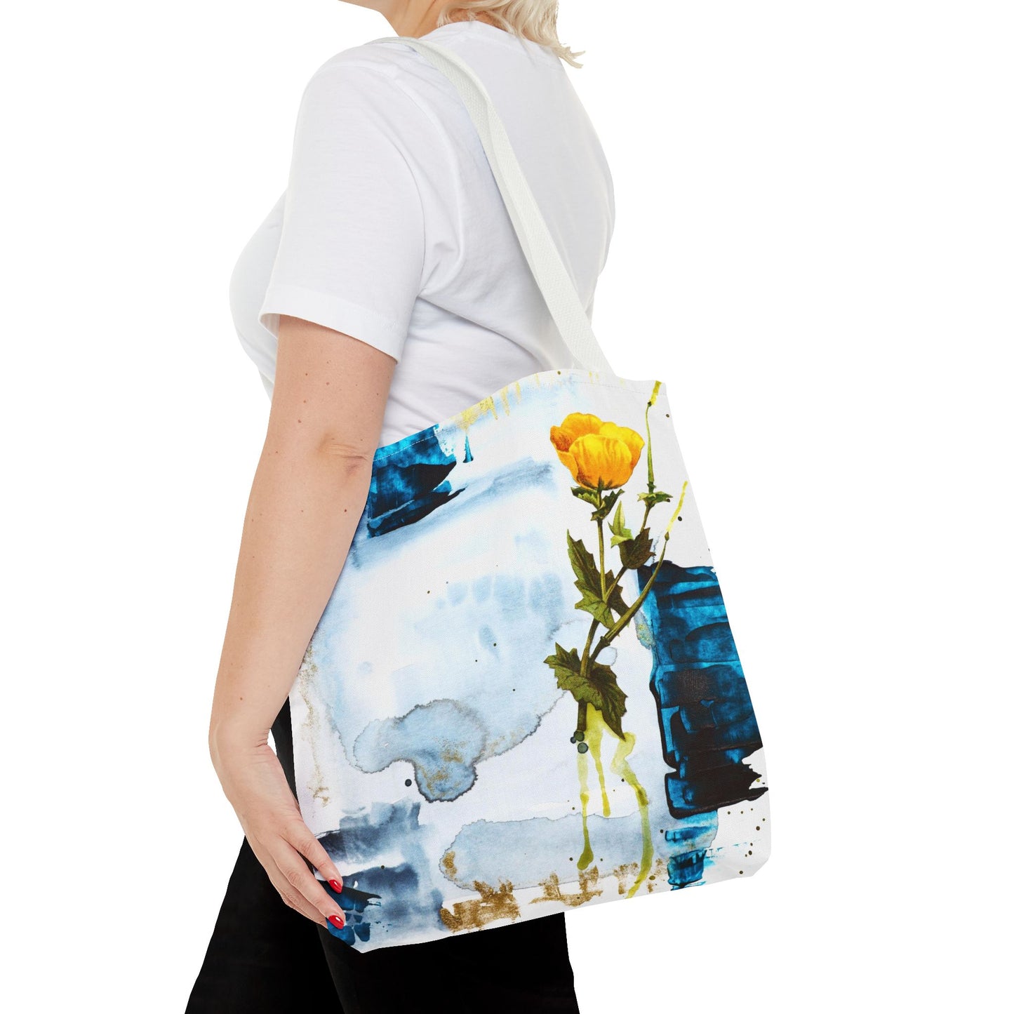 Flowers Out Of The Dark II Watercolor Tote Bag — All-Over Print