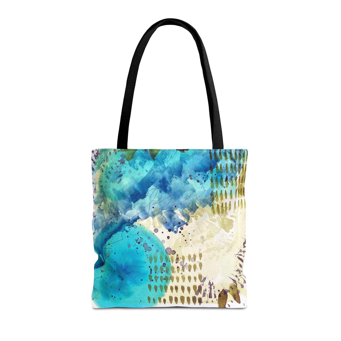 Blue Ocean Abstract Tote Bag – Watercolor Coastal Art Print