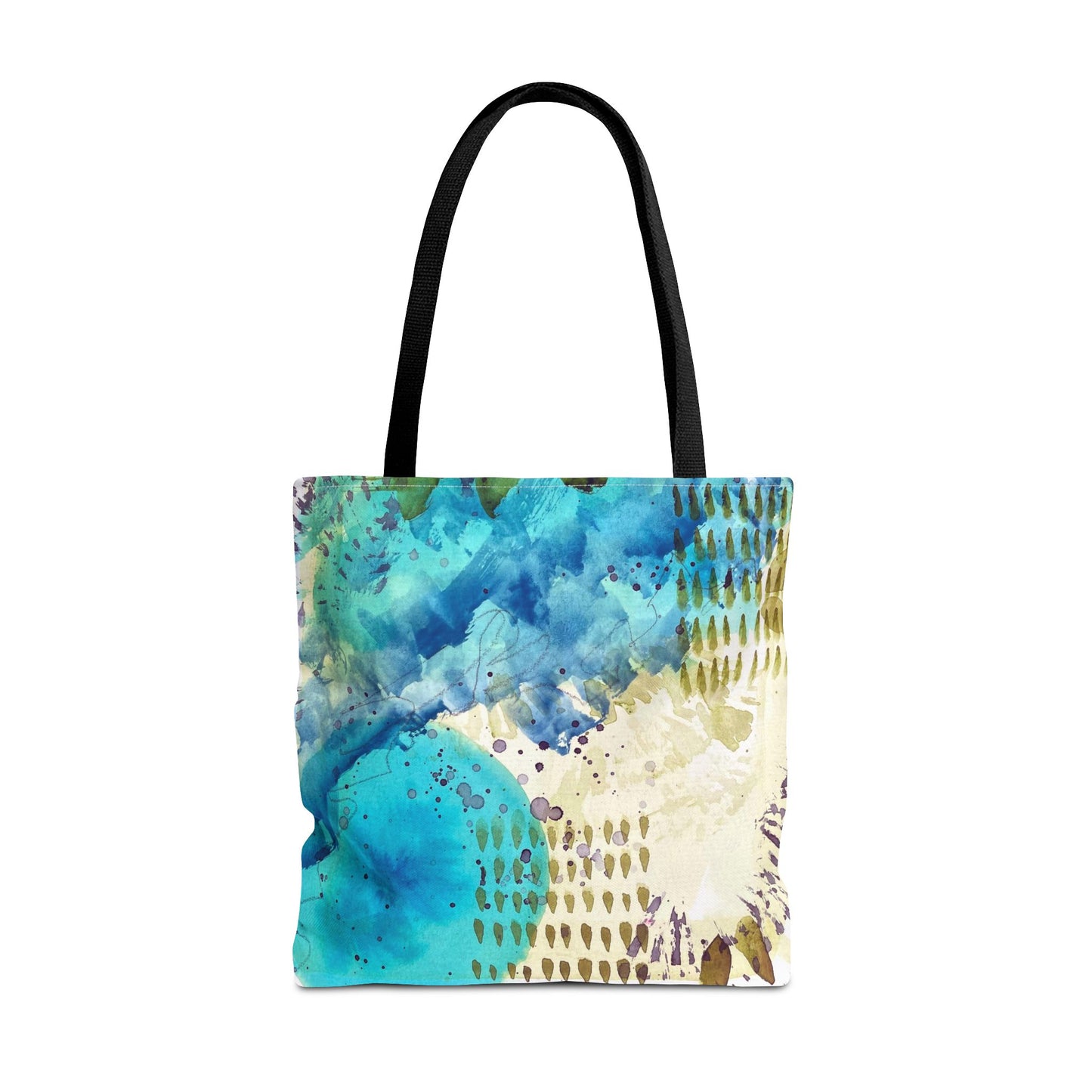 Blue Ocean Abstract Tote Bag – Watercolor Coastal Art Print