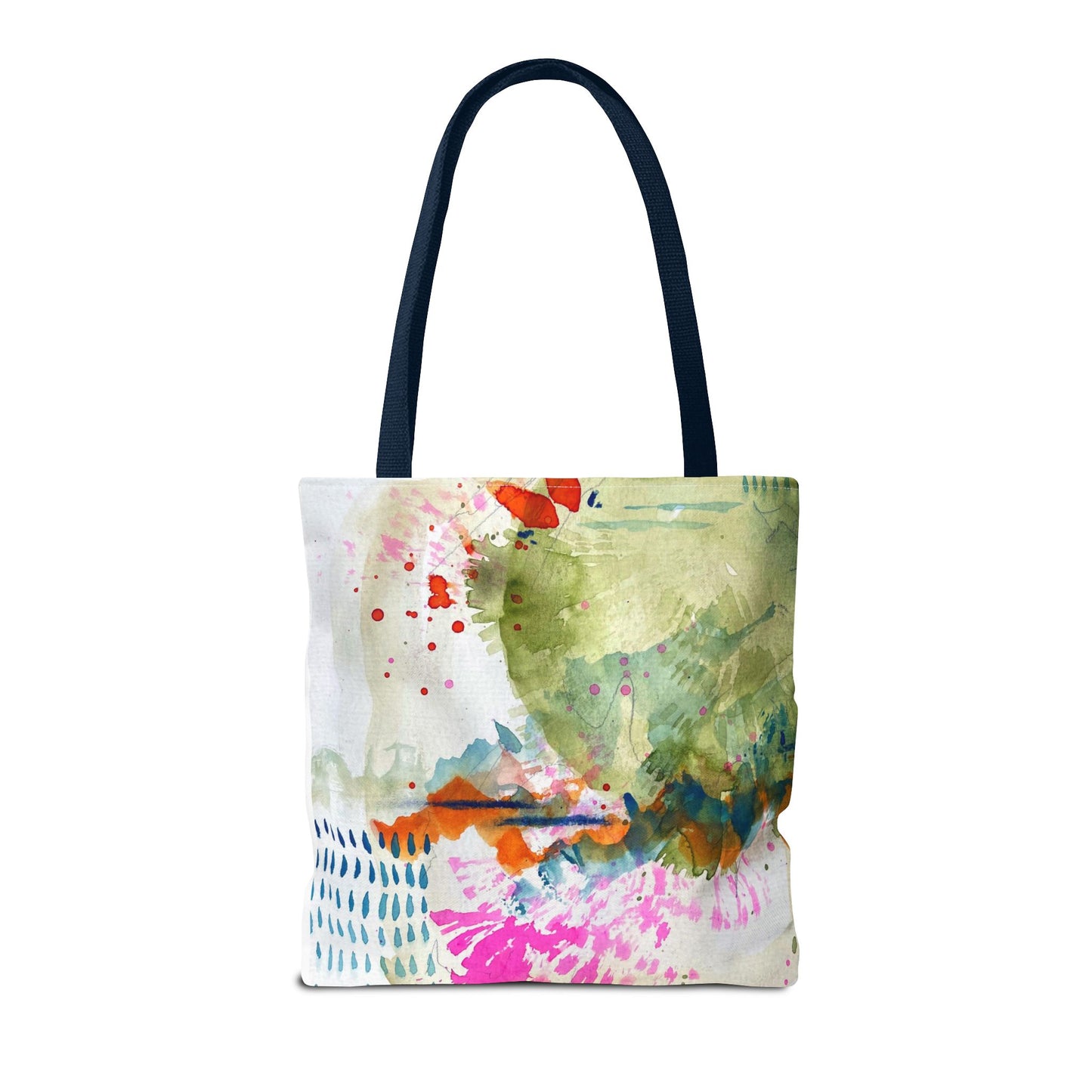 Abstract Watercolor Tote Bag — Colorful Floral Splash All-Over Print